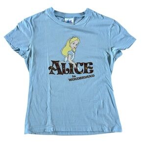 Vintage Blue Small Alice in Wonderland Disneyland Resort T-Shirt Jewels